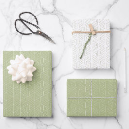 Hoja De Papel De Regalo Elegante Sage verde simple y regalo mínimo