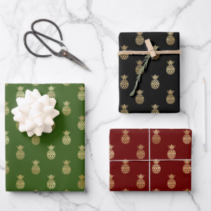 Hoja De Papel De Regalo Elegante surtido de patrones de piña