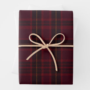 Hoja De Papel De Regalo Elegante Tartán Burgundy