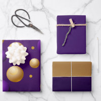 Elegante Violeta Oscura Púrpura y Oro