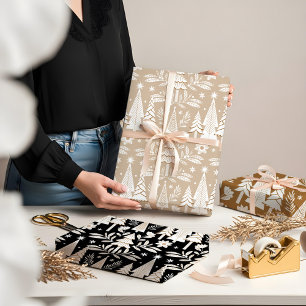 Hoja De Papel De Regalo Elegante y lujoso bosque y florido