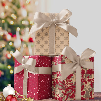 Hoja De Papel De Regalo Elegante y moderno juego de regalos para Navidades