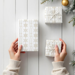 Hoja De Papel De Regalo Elegantes copos mínimos de nieve y Navidades de mú