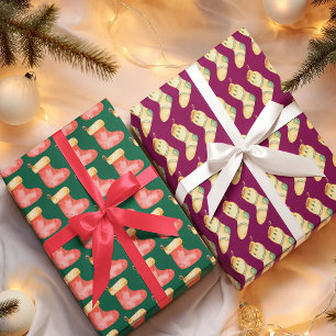 Hoja De Papel De Regalo Elegantes Navidades acuarelas