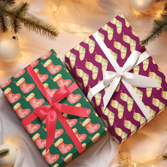 Hoja De Papel De Regalo Elegantes Navidades acuarelas (Subido por el creador)