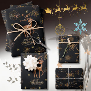 Hoja De Papel De Regalo Elegantes Navidades de Personalizados de ciervos n
