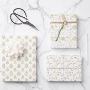 Hoja De Papel De Regalo Elegantes Navidades de Relieve metalizado de imita