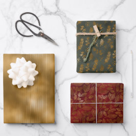 Hoja De Papel De Regalo Elegantes Navidades Holiday Gold Purpurina Sparkle