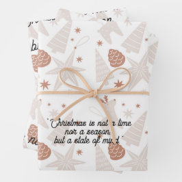 Hoja De Papel De Regalo Elegantes Navidades marrones y blancos envolviendo