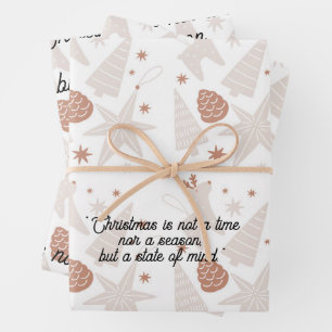 Hoja De Papel De Regalo Elegantes Navidades marrones y blancos envolviendo