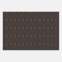 Hoja De Papel De Regalo Elegantes Navidades negros y rojos simples