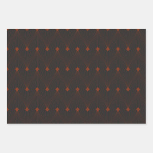 Hoja De Papel De Regalo Elegantes Navidades negros y rojos simples