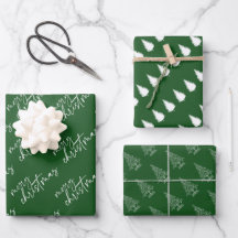 Elegantes Navidades verdes y blancos Minimalistas