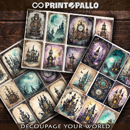 Hoja De Papel De Regalo Elementos decorativos de Steampunk para la descone