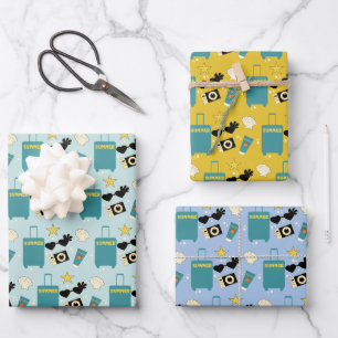 Hoja De Papel De Regalo Elementos lindos de vacaciones de verano