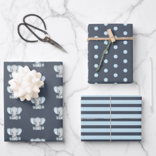 Hoja De Papel De Regalo Elephant Boy Baby Shower