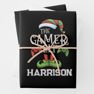 Hoja De Papel De Regalo Elfo de jugador personalizado Videojuegos de Navid