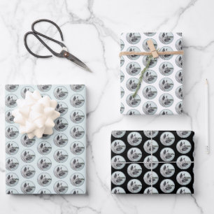 Hoja De Papel De Regalo Elkhound noruego en pintura de aldea - Arte de per