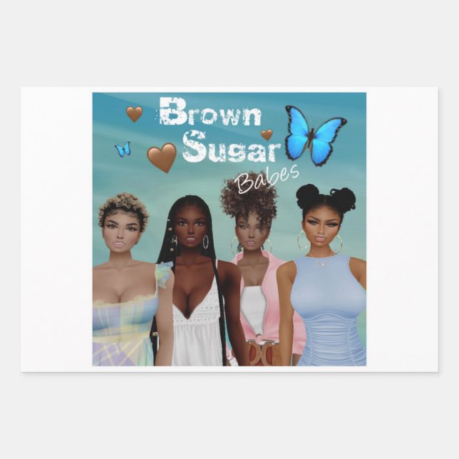 Hoja De Papel De Regalo Embalaje de regalo de nenas azucareras 4 (Anverso)