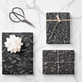 Hoja De Papel De Regalo Embossed Shades of Black