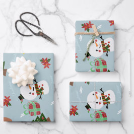 Hoja De Papel De Regalo empaquetador de navidades