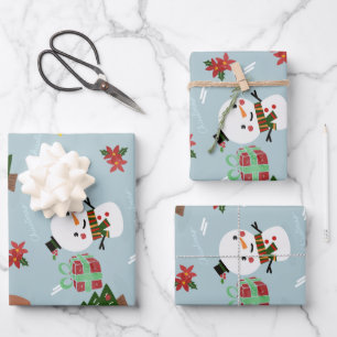 Hoja De Papel De Regalo empaquetador de navidades