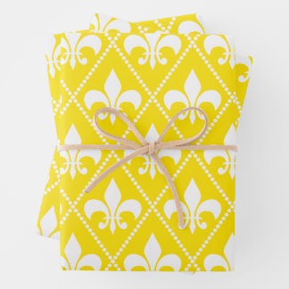 Hoja De Papel De Regalo Empire Yellow Fleur de Lis