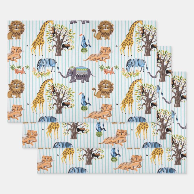 Hoja De Papel De Regalo En el zoológico (Set)