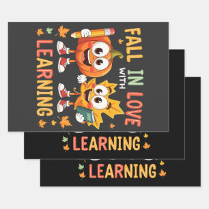 Hoja De Papel De Regalo Enamorada de la escuela de aprendizaje