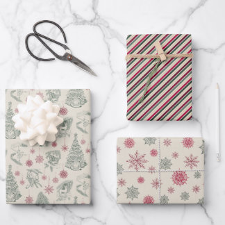Hoja De Papel De Regalo Encantadores motivos de Navidades dibujados a mano