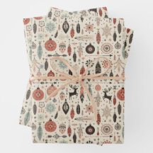 Encantadores Navidades beige de pluma y reno