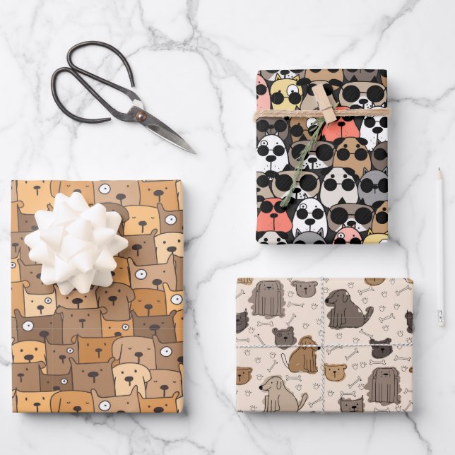 Hoja De Papel De Regalo Encanto de Perros Encantadores (Anverso)