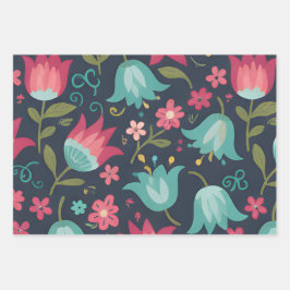 Hoja De Papel De Regalo Enchanted Midnight Garden Bell Flower