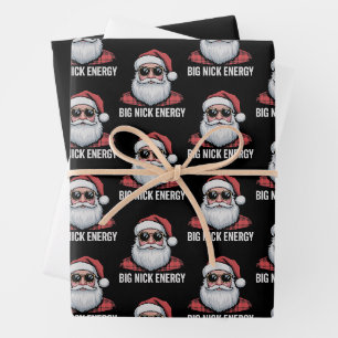 Hoja De Papel De Regalo Energía de Big Nick Navidad Santa Gafas de sol Nav