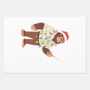 Hoja De Papel De Regalo Enfermera de Navidad Bigfoot Sasquatch 