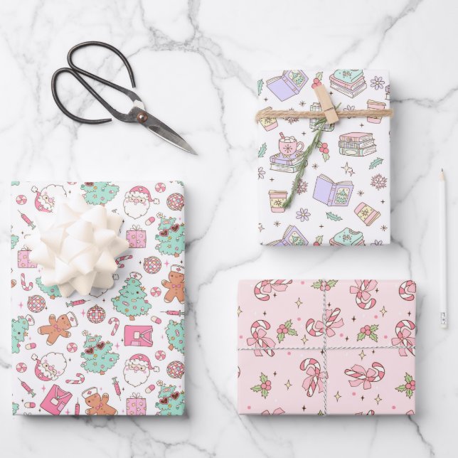 Hoja De Papel De Regalo Enfermera Navidad (Anverso)
