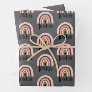 Hoja De Papel De Regalo Enseñar Maestro Amor Inspirar Regalo Arcoíris