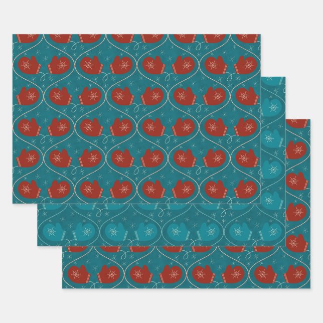 Hoja De Papel De Regalo Envase para regalo de Mittens 3 (Set)