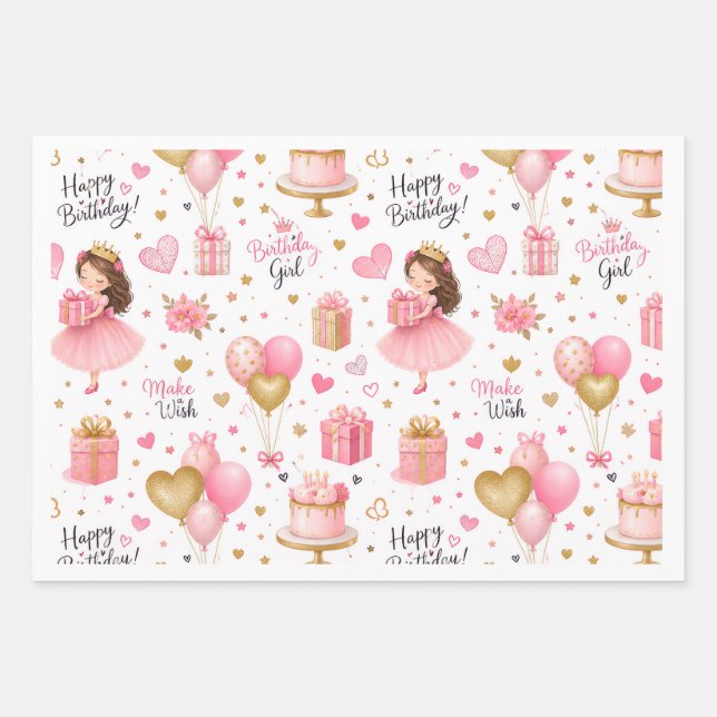 Hoja De Papel De Regalo envoltorio de cumpleaños (Anverso)