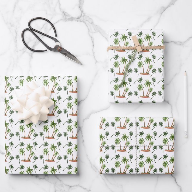 Hoja De Papel De Regalo Envoltorio - Palmeras (Anverso)