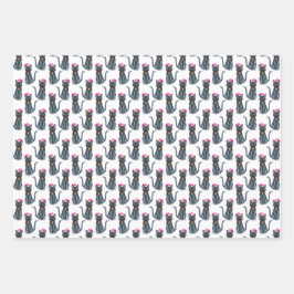 Hoja De Papel De Regalo Envoltura de gatos de navidades