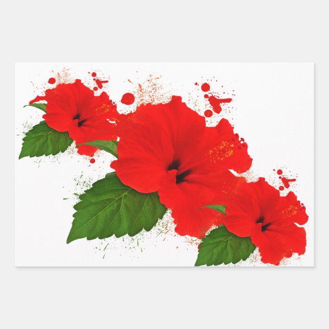 Hoja De Papel De Regalo Envoltura de Hibiscus Papper (Anverso)