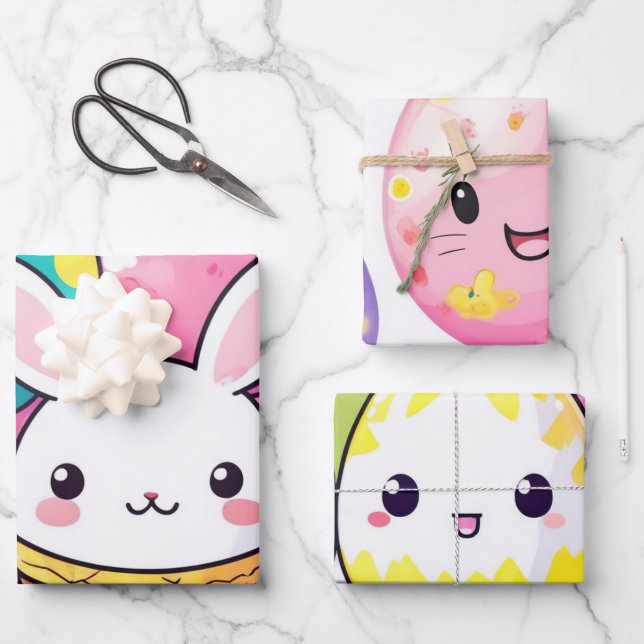 Hoja De Papel De Regalo Envoltura de Huevo de Pascua de Arte Moderno (Anverso)