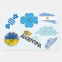 Hoja De Papel De Regalo Envoltura de regalo cultural-argentino con bandera