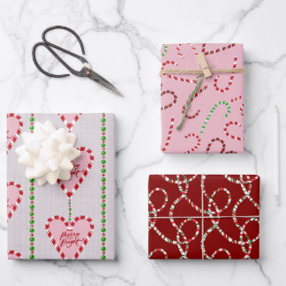 Hoja De Papel De Regalo envoltura de regalo de corazones y cintas de caram