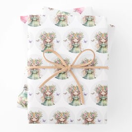 Hoja De Papel De Regalo Envoltura de regalo de hadas y mariposas