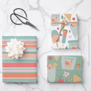 Hoja De Papel De Regalo Envoltura de regalo de helados y bayas