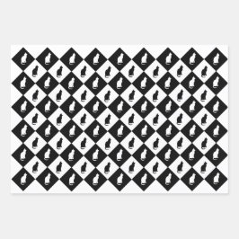 Hoja De Papel De Regalo Envoltura de regalo de Kitty en blanco y negro