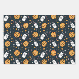 Hoja De Papel De Regalo Envoltura de regalo de leche y galletas lindas