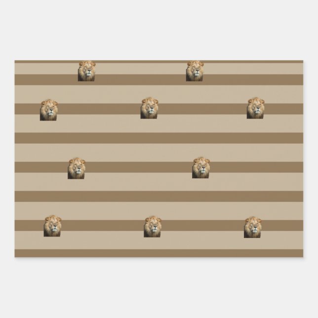 Hoja De Papel De Regalo Envoltura de regalo de león (Anverso)